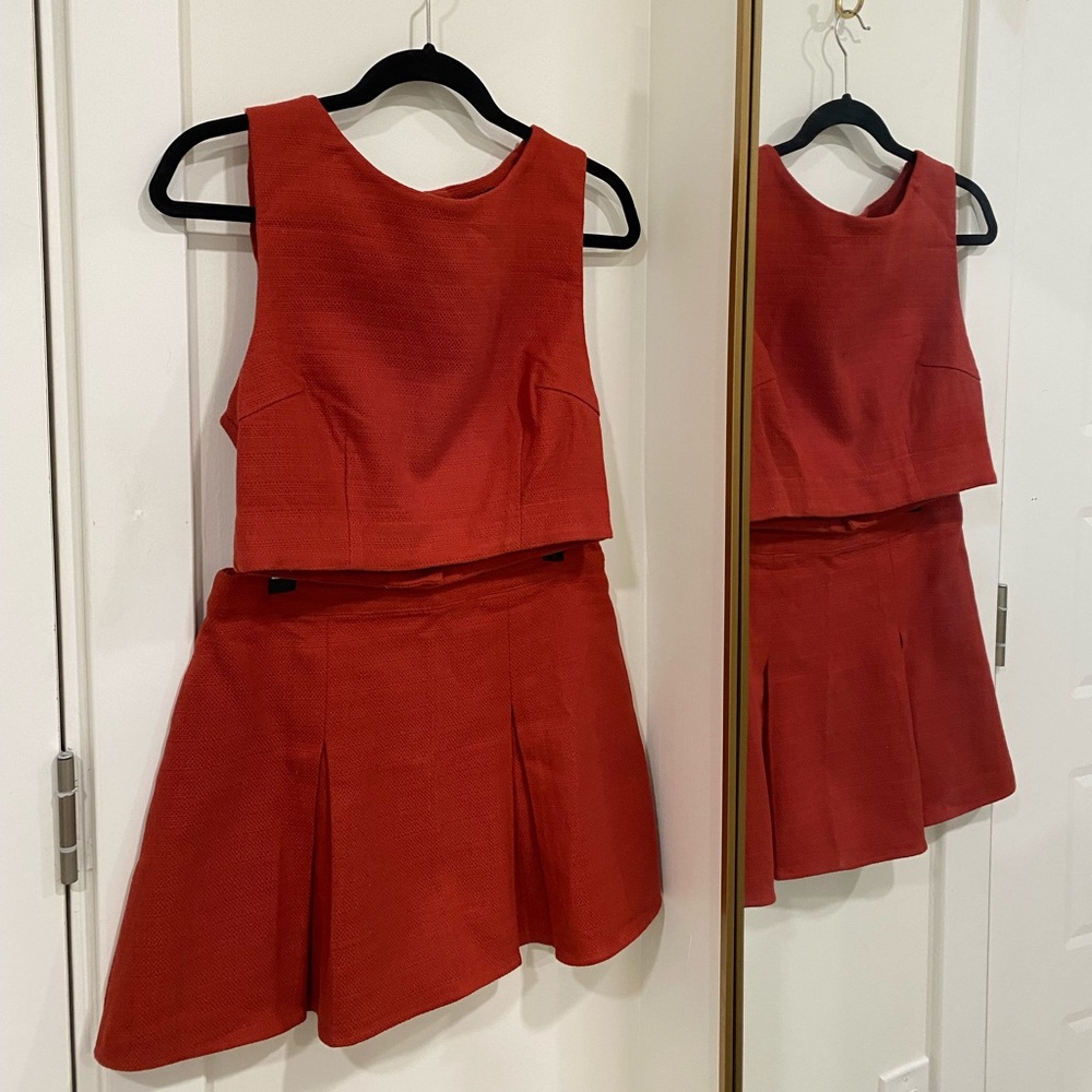 Burnt orange top and skirt set